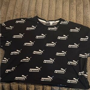Puma Black Graphic crop top